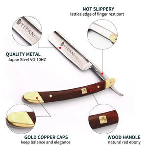 Titan Wood Handle Straight Razor