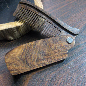 Sandalwood Fine Tooth Pocket Folding Comb