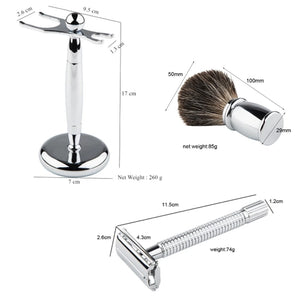 Luxury Men's 4pc Shaving Safety Razor Set w/ Ceramic Bowl, by Yintal