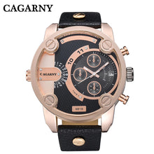 CAGARNY Large Face Wrist Watch w/ Leather Band