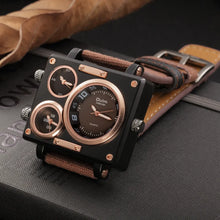 OULM Multiface Wristwatch w/ Leather Band