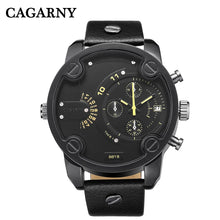 CAGARNY Large Face Wrist Watch w/ Leather Band