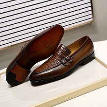 Slip On Double Buckle Brouge Dress Shoes