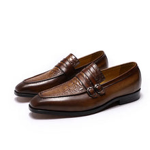 Slip On Double Buckle Brouge Dress Shoes