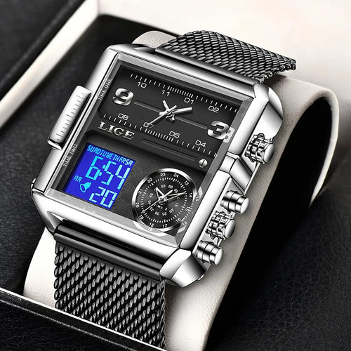 Square Dual Display Military Watch