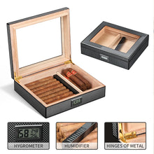 Spanish Cedar Wood Cigar Humidor w/ Hygrometer Humidifier