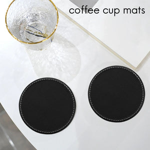 Set of 6 Leather Drink Coasters